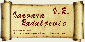 Varvara Raduljević vizit kartica